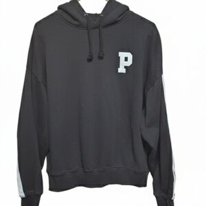 Black Hoodie with Letter Patch